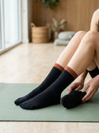 FA Socks Lifestyle - Black with Cinnamon Cuff on Mat