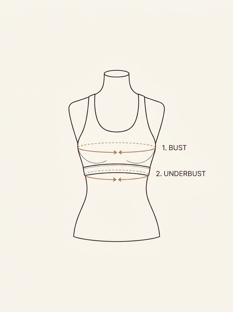 FA Wear Tops & Bras Measurement Anatomy